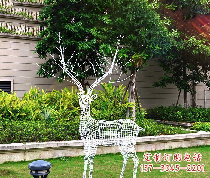 宁波创造魅力的麋鹿不锈钢雕塑