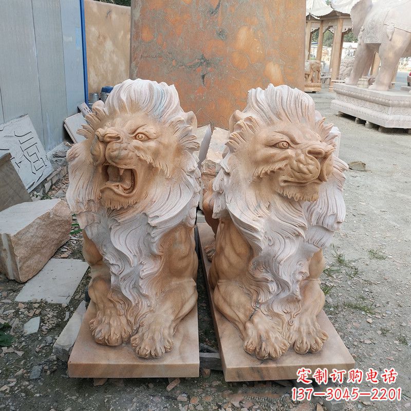 宁波风格多样的狮子雕塑