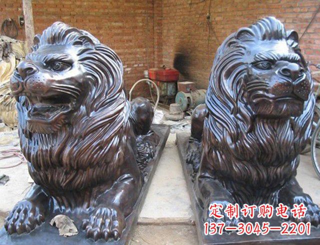 宁波汇丰狮子铜雕塑是由中领雕塑制作的一款狮子…