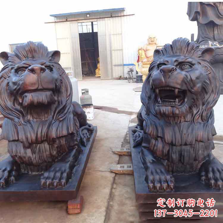 宁波汇丰银行狮子雕塑,精美雕塑展示您的财富