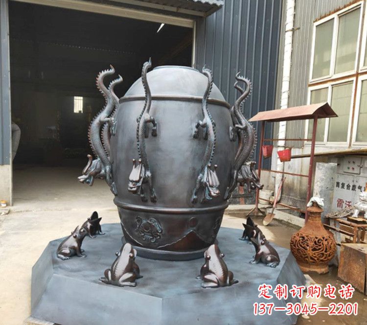 宁波浑天仪玻璃钢仿铜雕塑,活跃校园景观