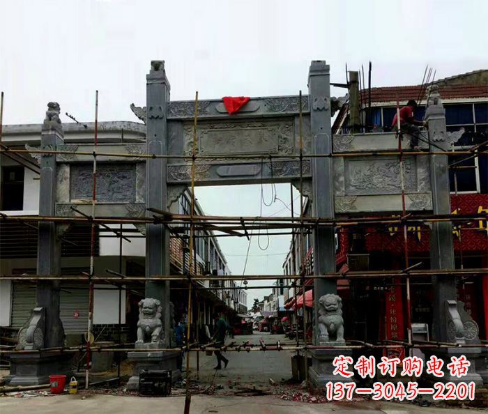 宁波街道三门石雕牌楼 (2)