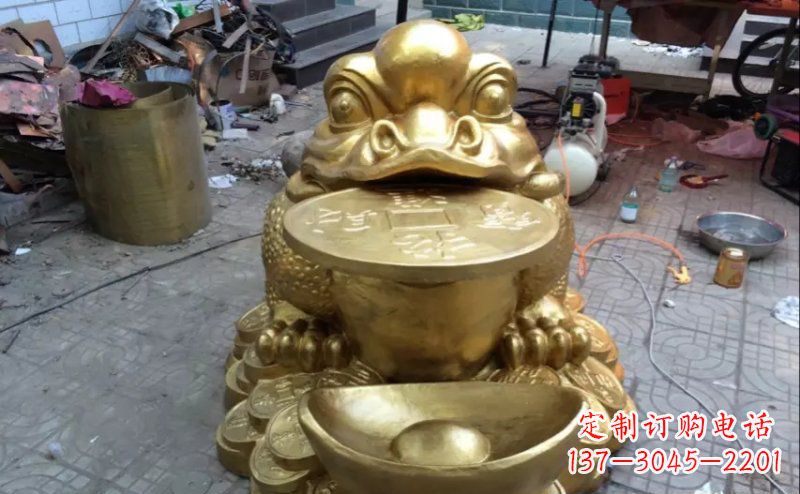宁波铜质金蟾招财动物雕塑