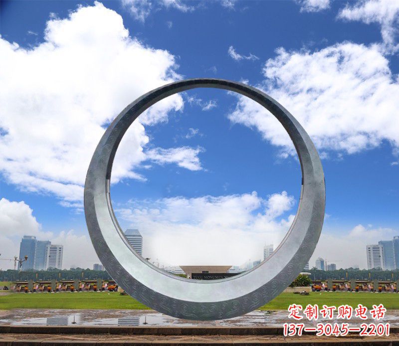 宁波景观美化,中领雕塑不锈钢圆环雕塑