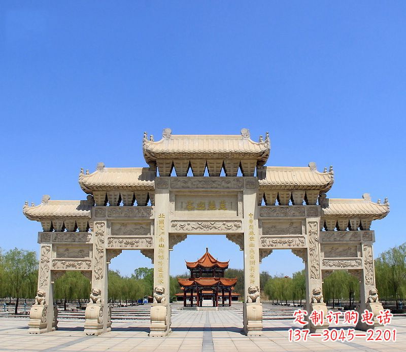 宁波中领雕塑:专业定制大型建筑牌坊雕塑