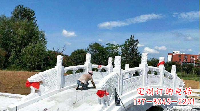 宁波景区汉白玉石雕拱桥