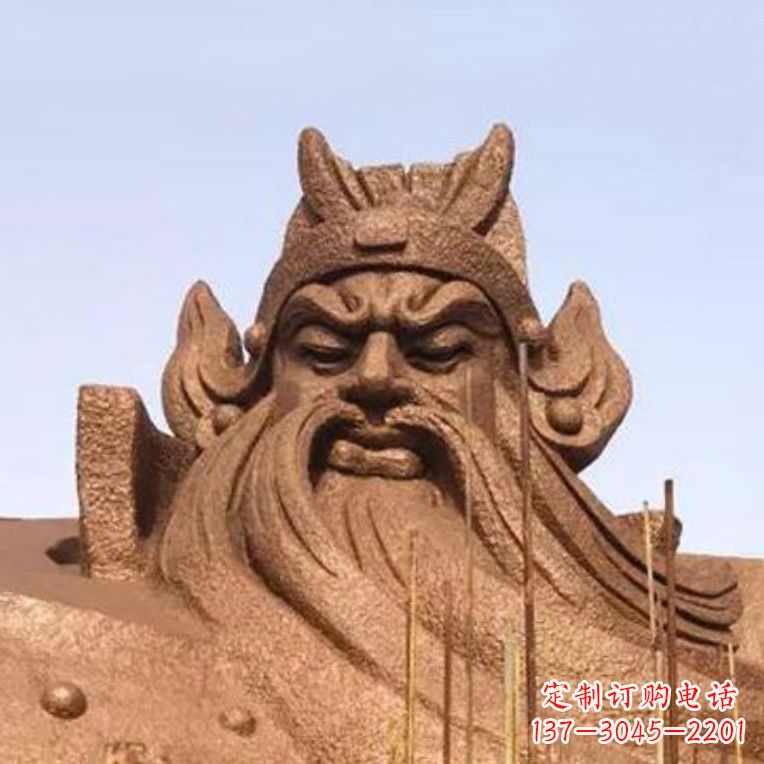 宁波景区景点大型关公石雕头像