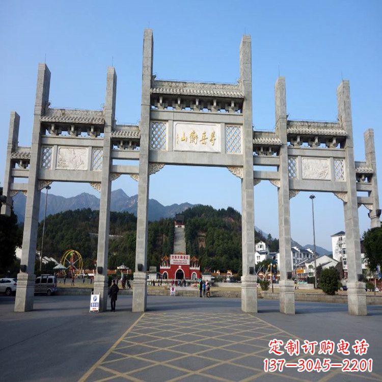 宁波景区景点无楼牌坊石雕塑