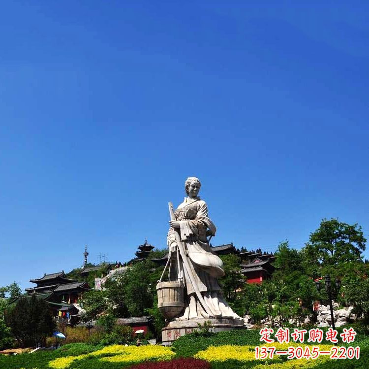 宁波美女雕塑,用精美石料表现传统美