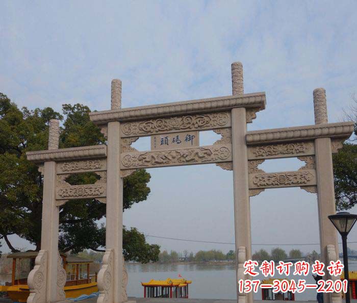 宁波景区三门古典牌坊石雕