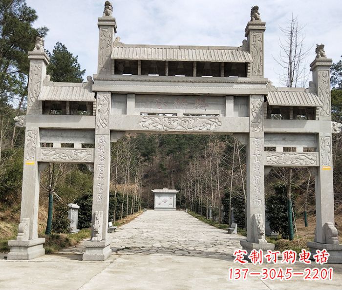 宁波中领雕塑定制牌坊石雕