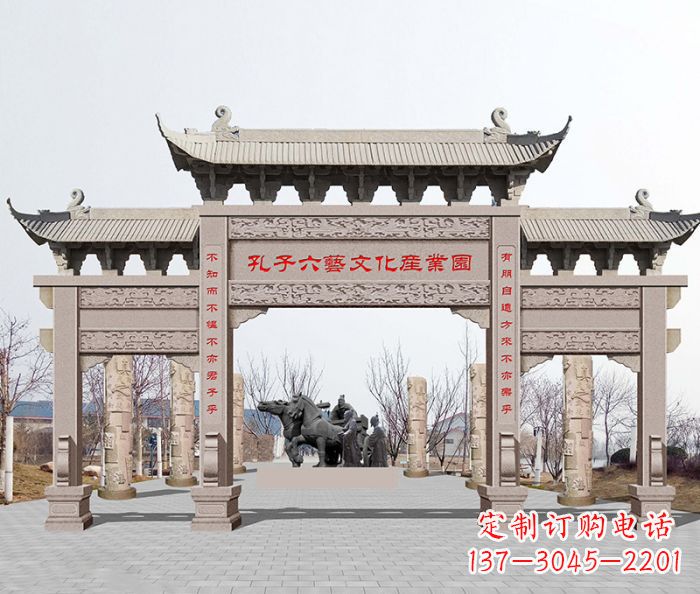 宁波景区三门石雕牌坊-高质美观可靠的雕塑装置