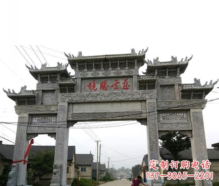 宁波中领雕塑--别具一格的石雕牌坊