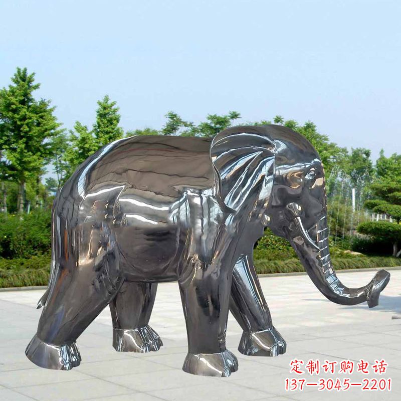 宁波镜面不锈钢大象雕塑