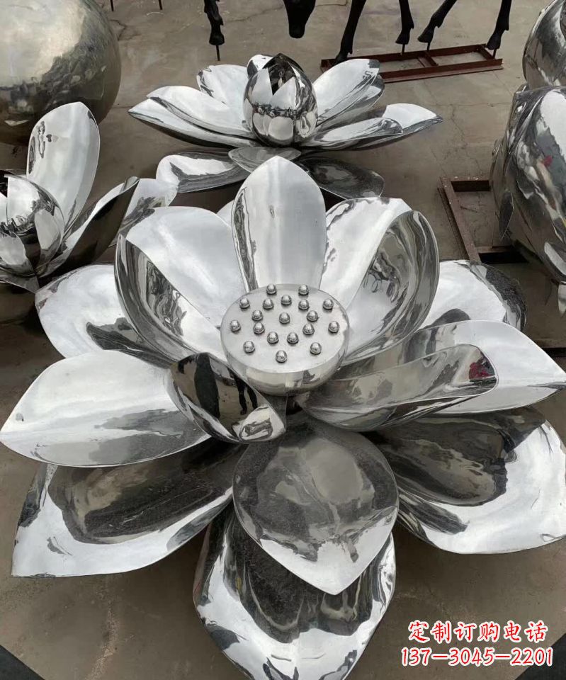 宁波精美不锈钢荷花雕塑,点亮你的家园