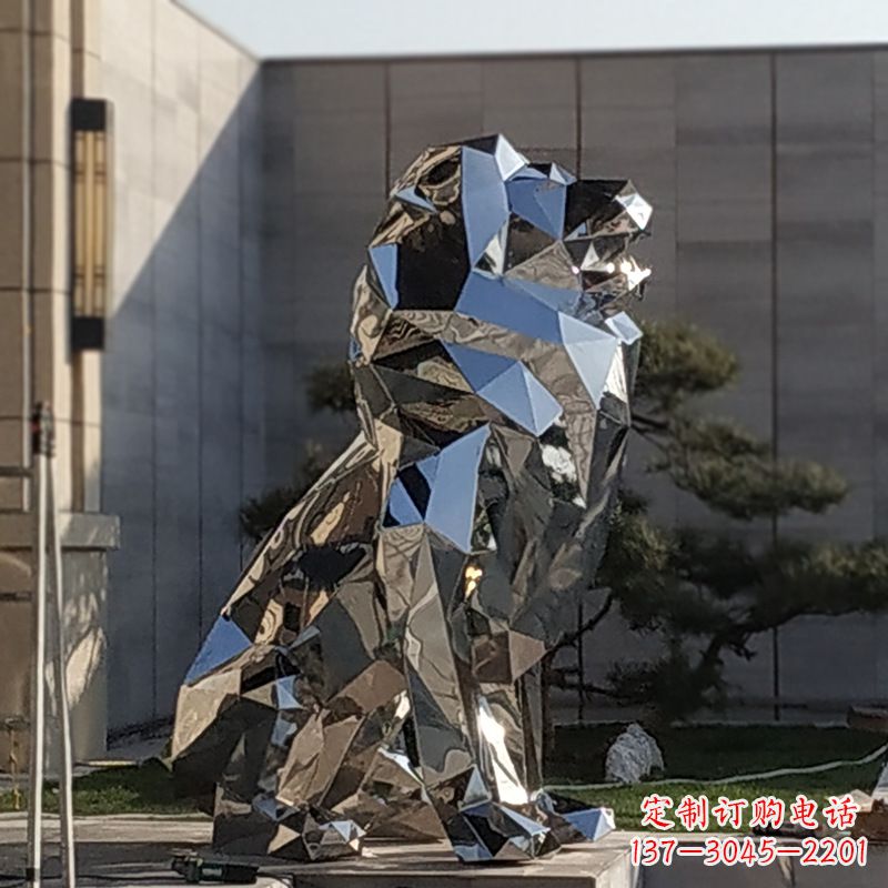 宁波现代狮子雕塑,金属时尚与艺术完美结合