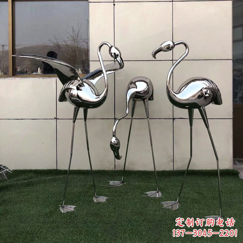 宁波魅力传递,不锈钢仙鹤雕塑