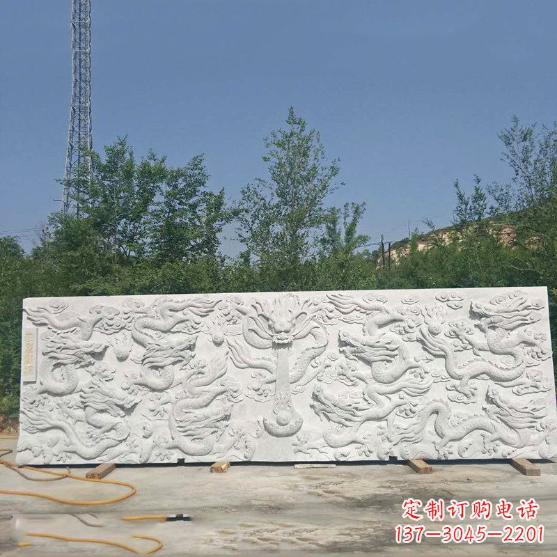 宁波九龙壁汉白玉浮雕,让艺术墙面独具特色