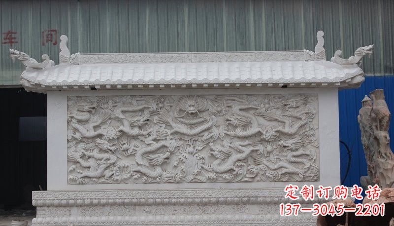 宁波九龙壁石雕塑——让礼堂充满豪华气息