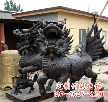 宁波精致、象征意义高的聚财铜麒麟雕塑