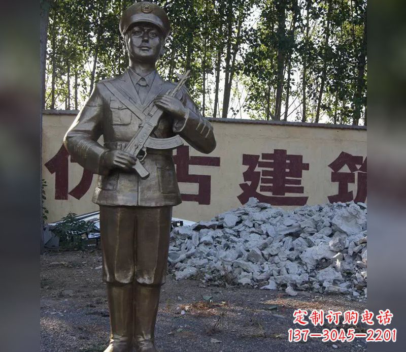 宁波精美纪念,战士铜雕——中领雕塑