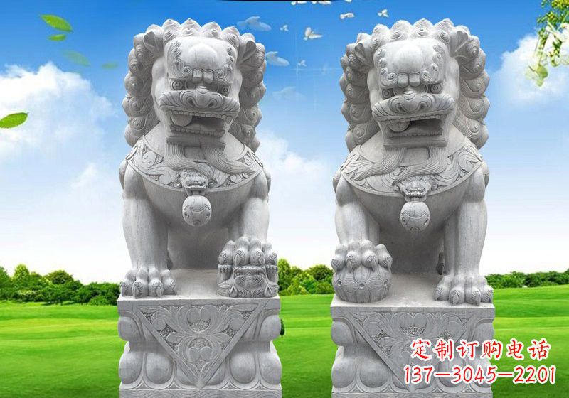 宁波风采傲人的狮子石雕