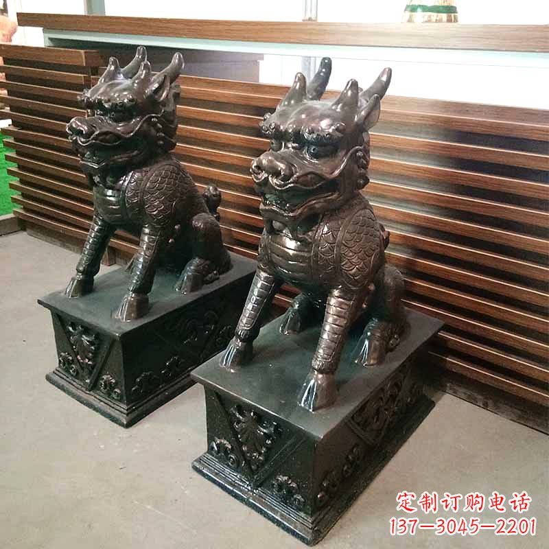 宁波饰你家门口的瑞祥麒麟雕塑