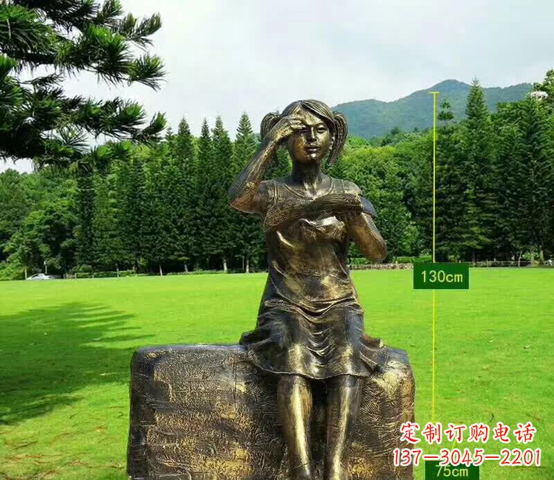宁波精美的女孩铜雕塑,展现活力与青春