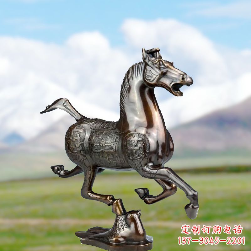 宁波烤漆马踏飞燕雕塑