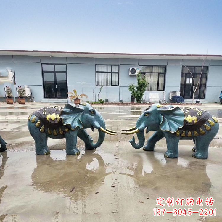 宁波烤漆铜雕小象雕塑