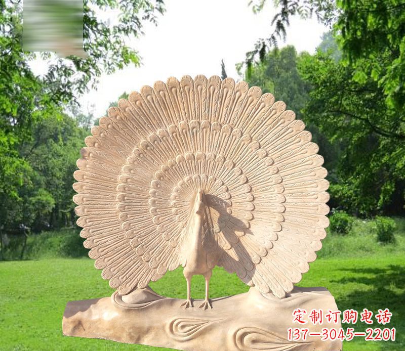 宁波欣赏孔雀美感的石雕公园雕塑