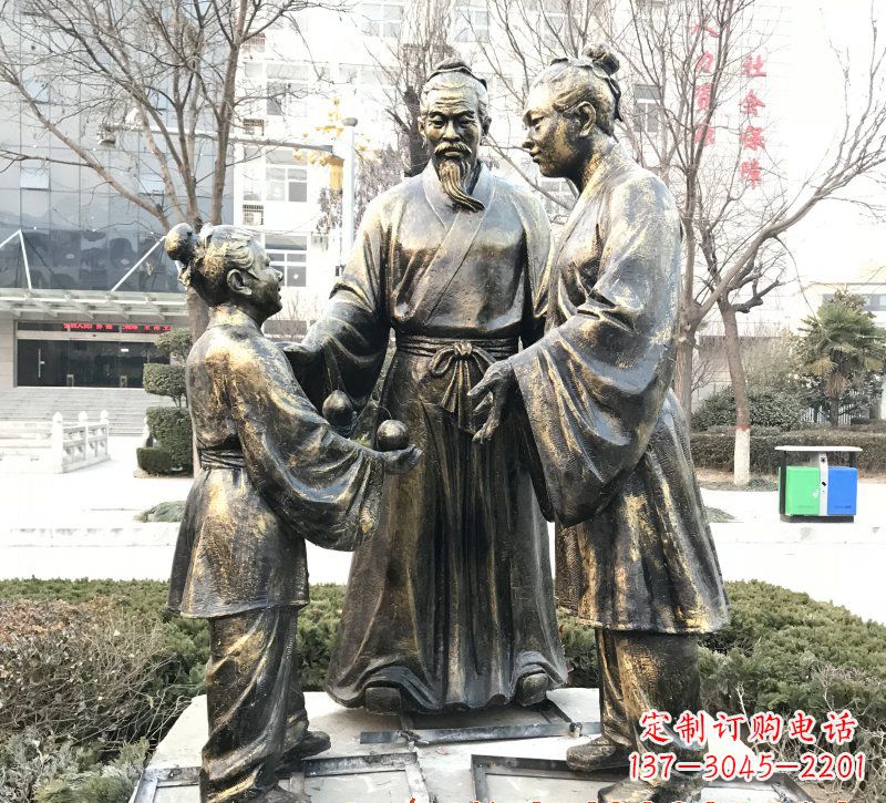 宁波孔融让梨人物铜雕