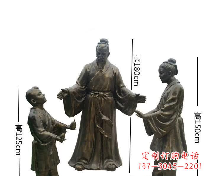 宁波孔融让梨人物铜雕 (2)