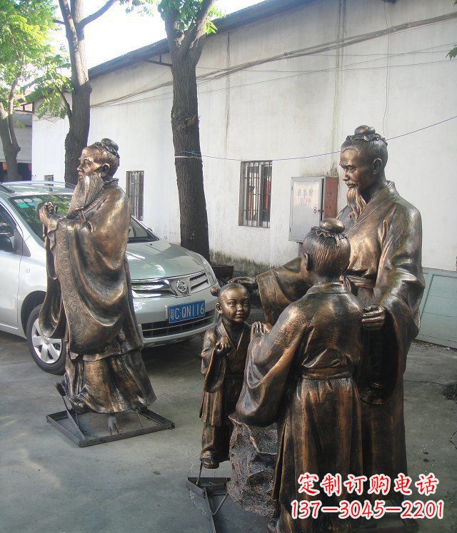 宁波孔融让梨校园景观铜雕