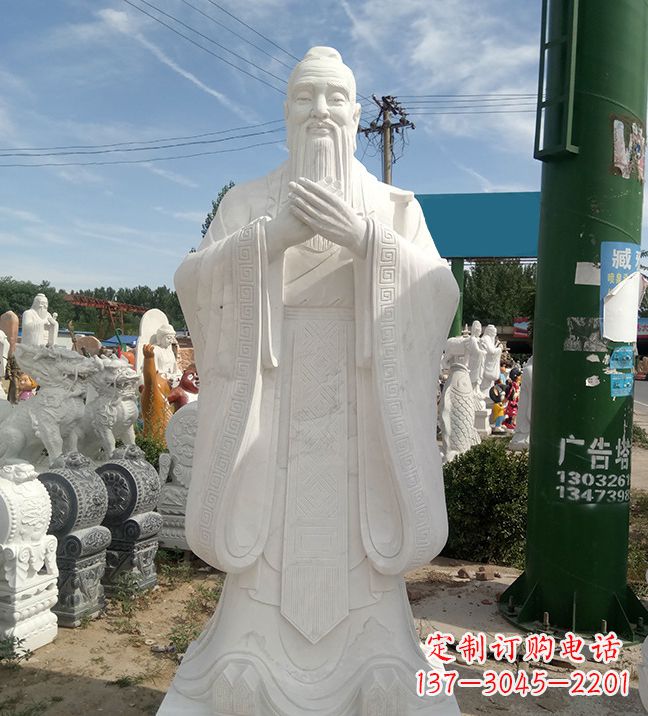 宁波中领雕塑|传承历史文化,精致孔子不锈钢雕塑