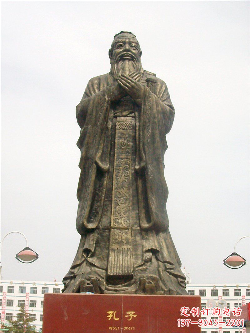 宁波孔子古代名人铜雕 (2)