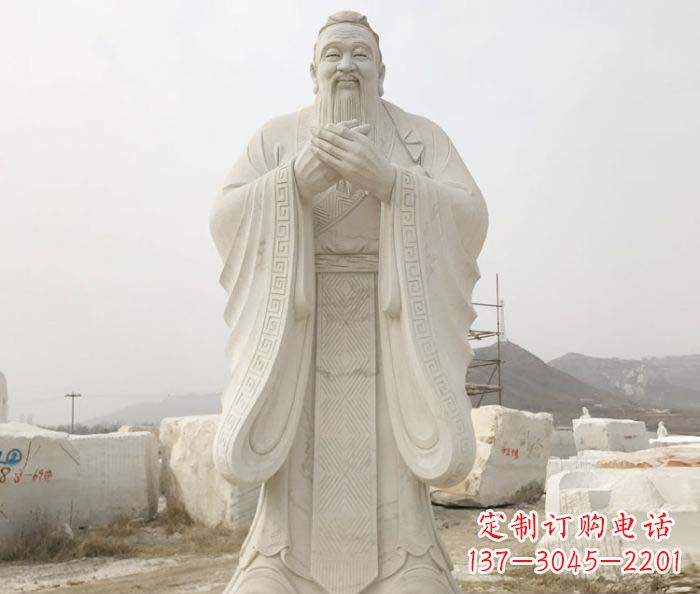 宁波孔子古代名人石雕