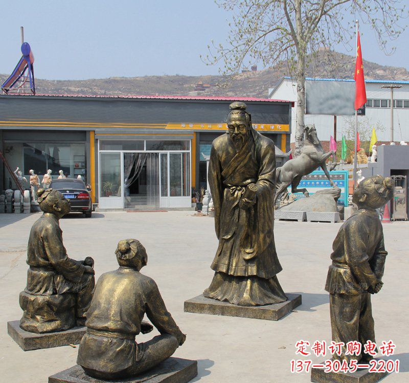 宁波经典孔子雕塑，悠久文化传承