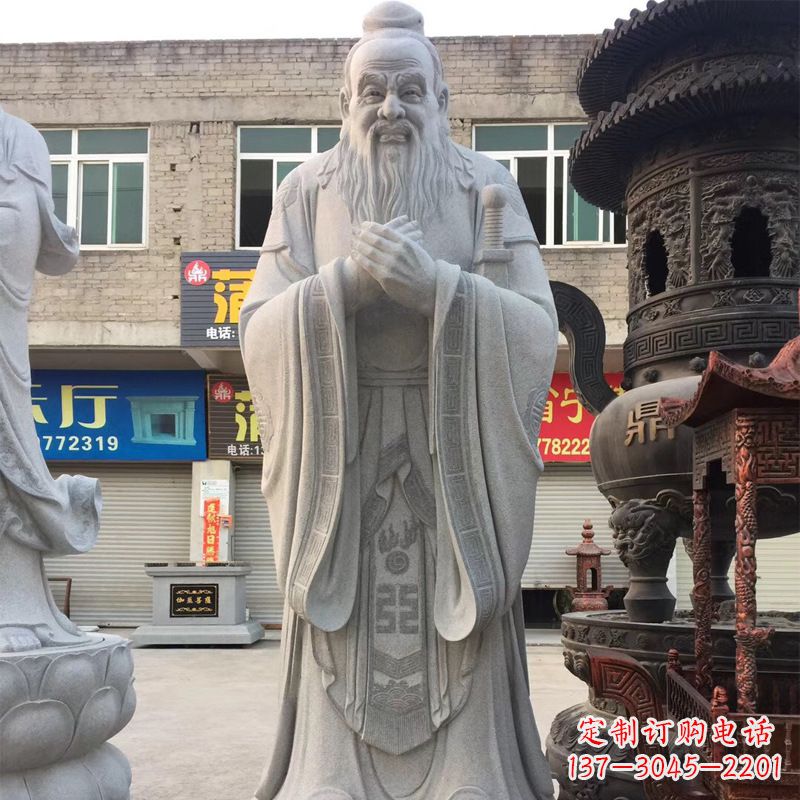 宁波孔子石雕头像