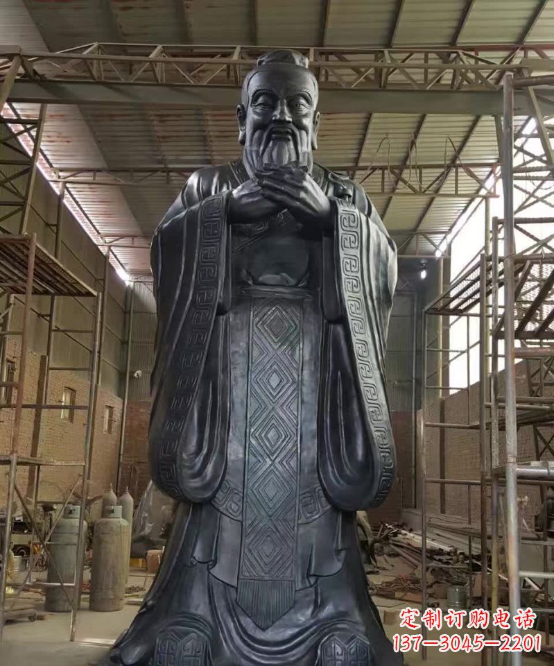 宁波孔子铜雕塑 (2)