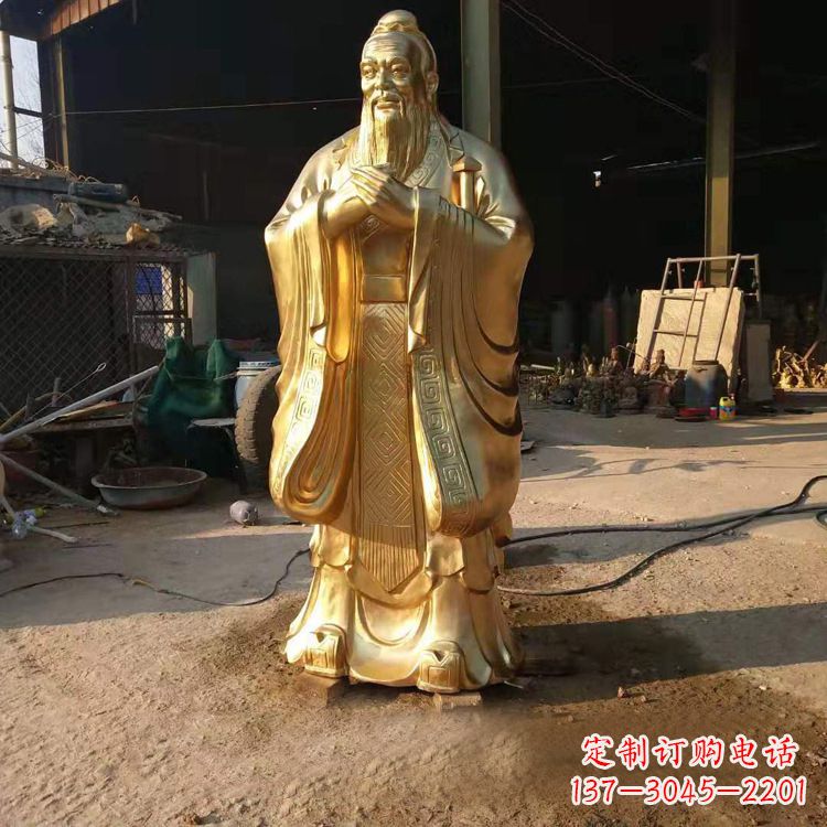 宁波孔子铜雕像