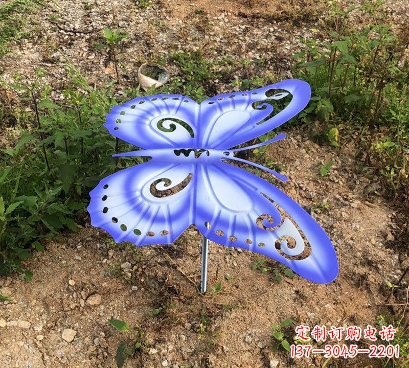 宁波蓝紫色不锈钢蝴蝶草丛动物插件