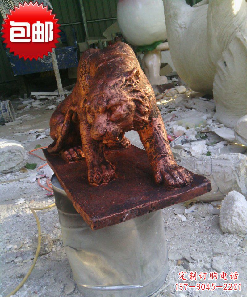 宁波老虎动物铜雕