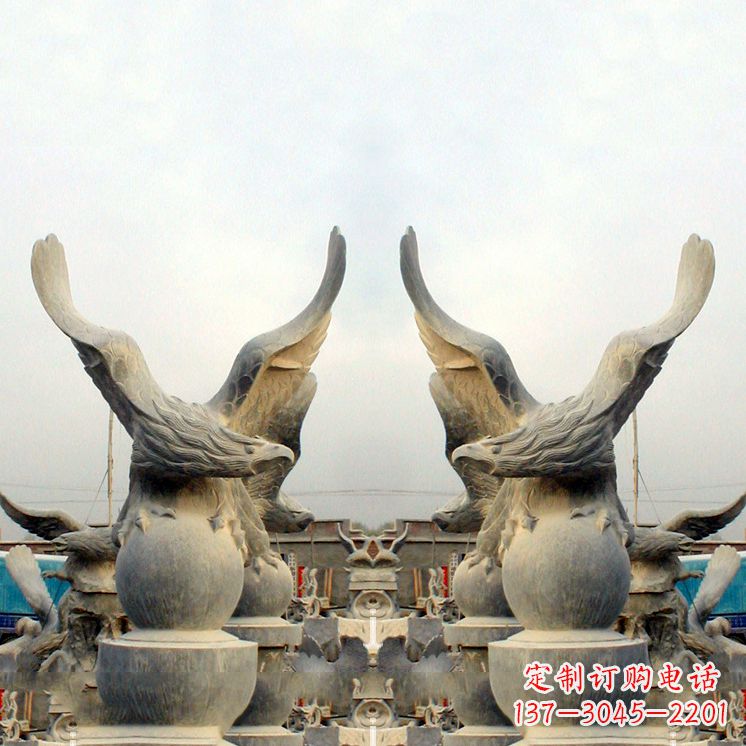 宁波精美老鹰青石雕塑,呈现独特自然美