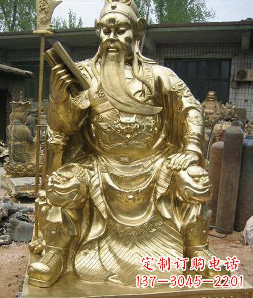 宁波精美绝伦,鎏金关公铜雕