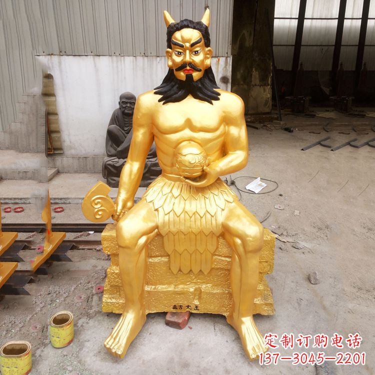 宁波神话雕塑——鎏金神农氏炎帝神像