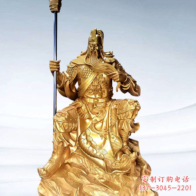宁波鎏金五虎上将关羽铜雕