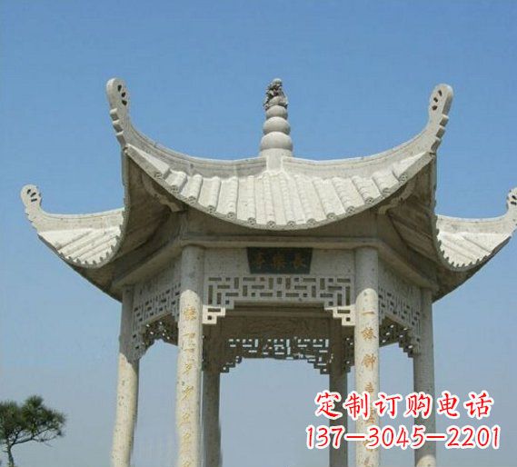 宁波六角凉亭园林景观石雕