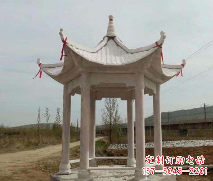 宁波六角石雕凉亭 (2)