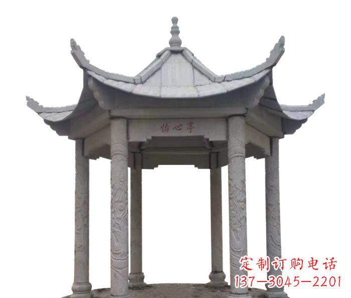 宁波六角石雕凉亭 (5)